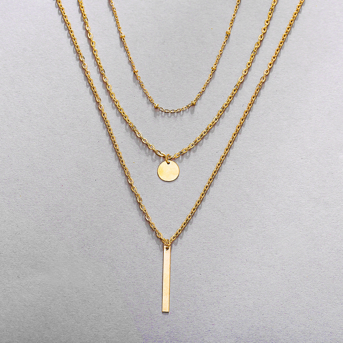 Gouden Driedelige Ketting - Elegante Sabrina Accessoire