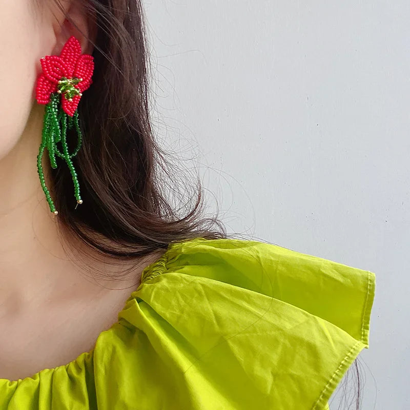 Elegante Bloemkralen Oorbellen - Melody Voor Een Verfijnde Look