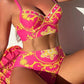 Boho Hoog Taille Bikini Set voor Vrouwen met Cover-up Vel̃