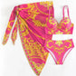 Boho Hoog Taille Bikini Set voor Vrouwen met Cover-up Vel̃