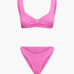 Ribbelige Bikini 2-delig Dames - Trendige Strandoutfit met Diep Taille-ontwerp