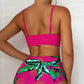 Dames Bikini-zwemuitje - Chique Wrap-top - Verstelbare bandjes - Ruchyze broek met hoge taille
