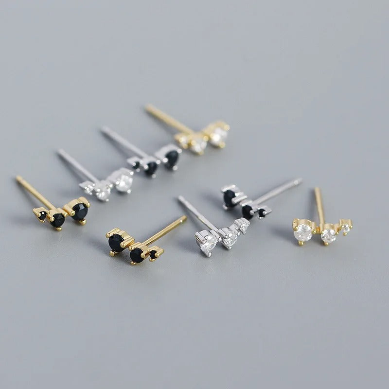 Elegante Drie Mini Zirkonia Oorbellen - Sandy