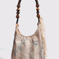 Stijlvolle Tie-Dye Rozenbloem Schoudertas - Perfect voor casual en elegante looks
