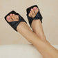 Vlakke teeny-voet Slip-on Slingback Middelgrote Sandalen