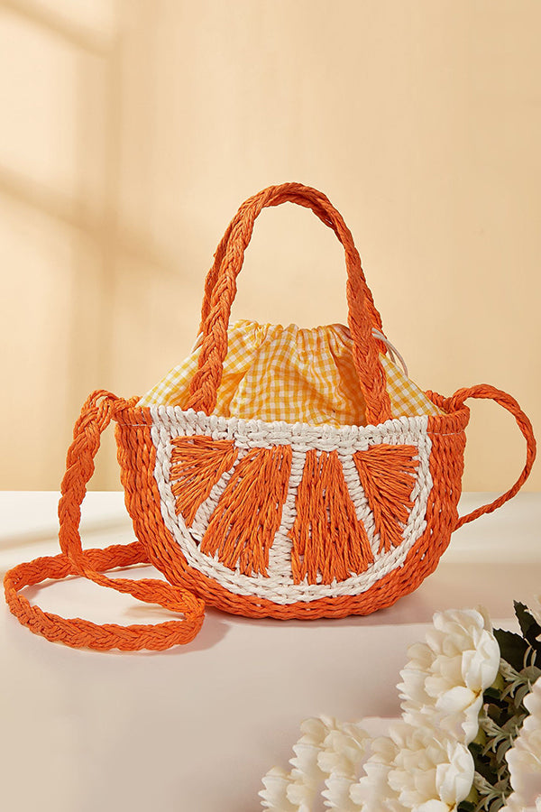 Schattige feestdagenfruit-geweven tas