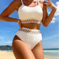 Damesbikinitoestel met Ribstructuur, Hoge Slip, Verstelbare Bandjes