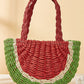 Schattige feestdagenfruit-geweven tas