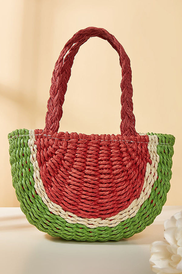Schattige feestdagenfruit-geweven tas