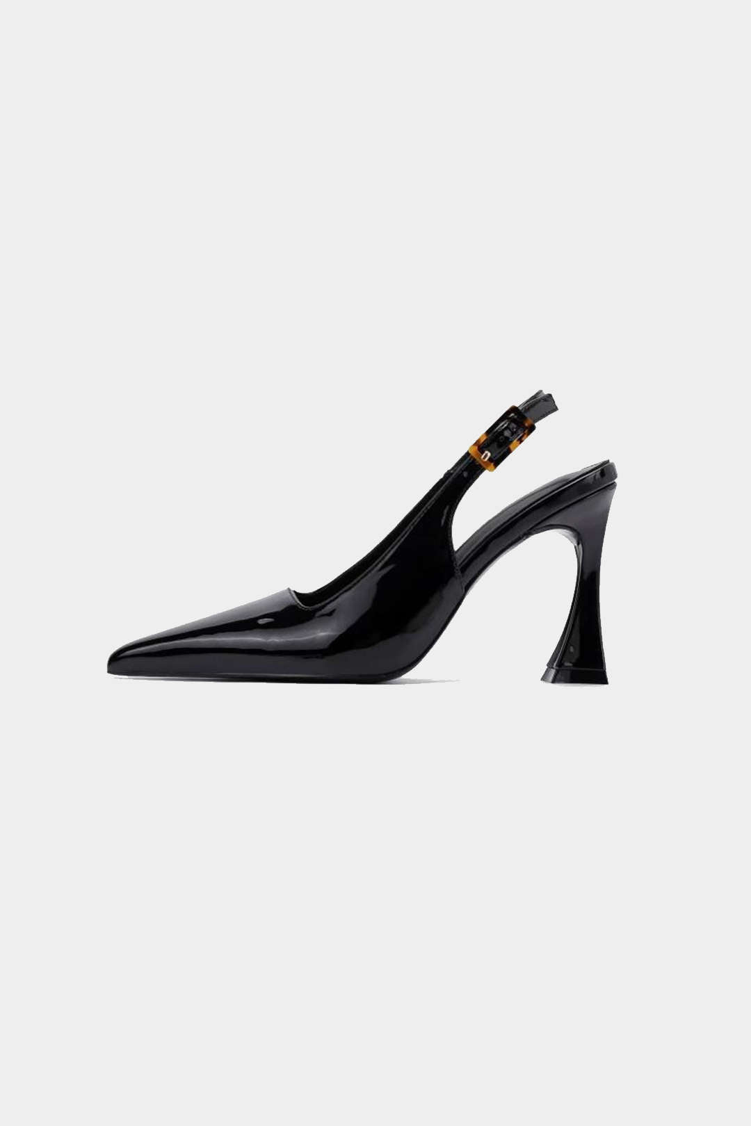Elegante schoenen met puntige hak van nepleer