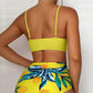 Dames Bikini-zwemuitje - Chique Wrap-top - Verstelbare bandjes - Ruchyze broek met hoge taille