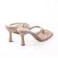 Eenvoudige middelhoge hak sandalen met tanga