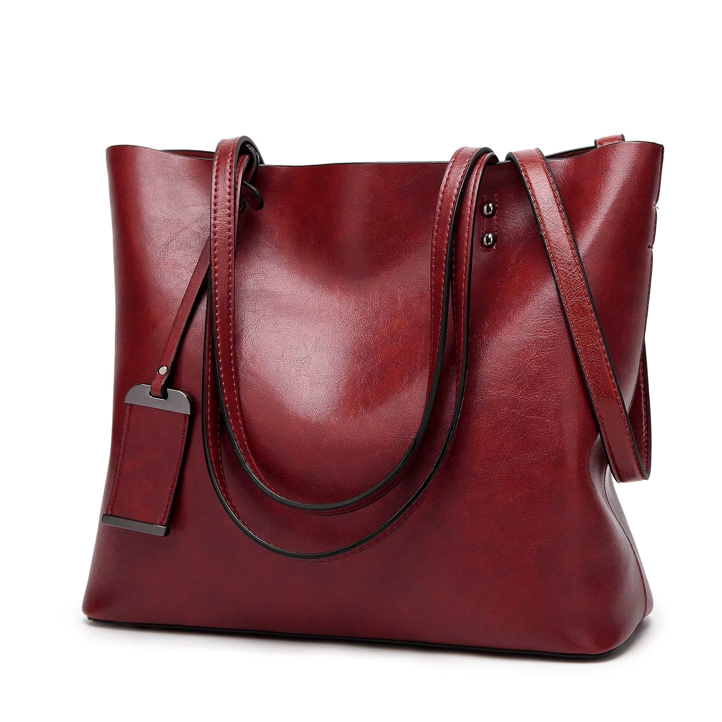 Elegante Retro Schoudertas voor Dames in Bordeaux Glad Leer - Elea