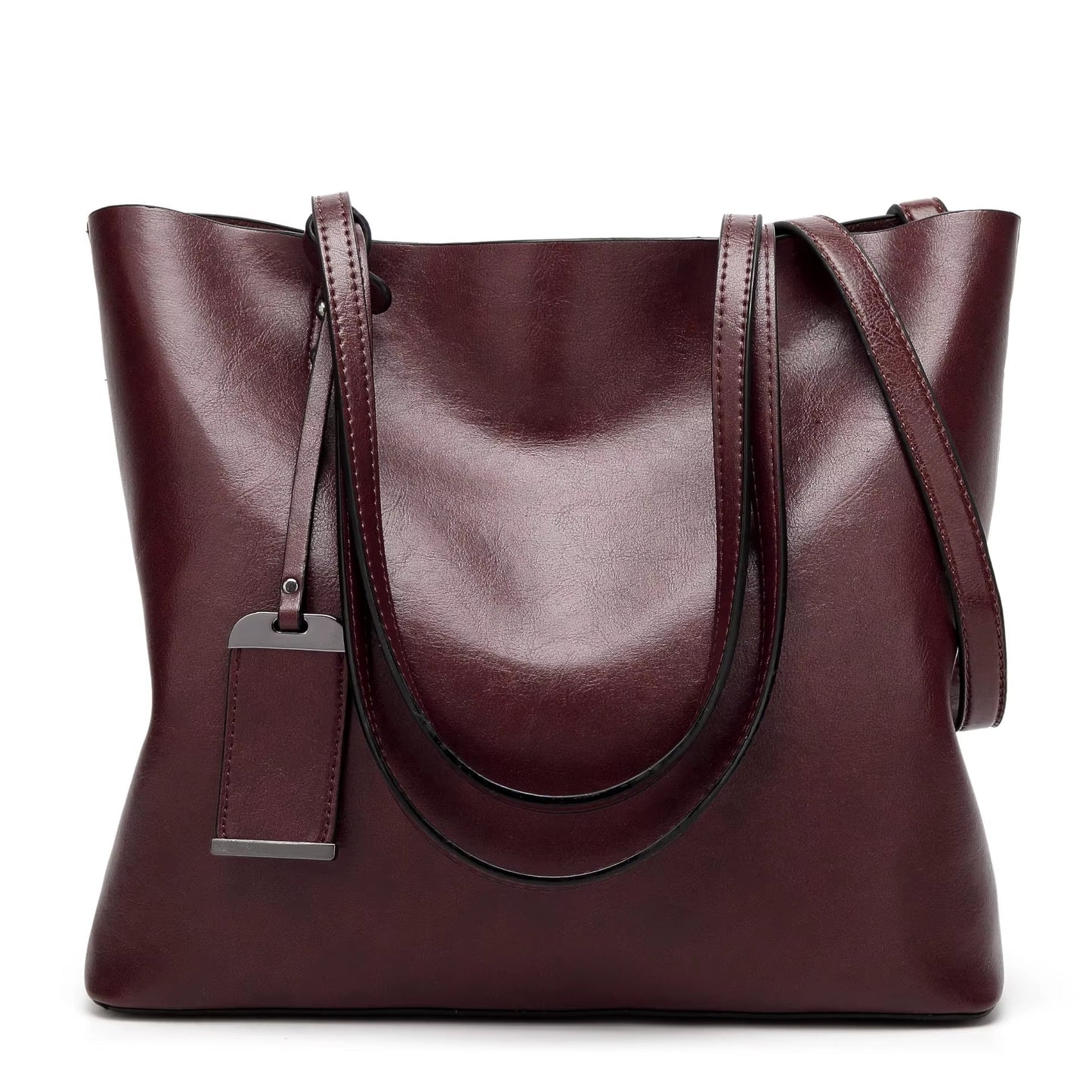 Elegante Retro Schoudertas voor Dames in Bordeaux Glad Leer - Elea