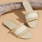 Gezouten zomerschoenen met gevlochten design en franjes voor op het strand