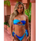 Dames bikini-set – Strapless bustier top – Hoge snit – Gerimpeld met kristal details