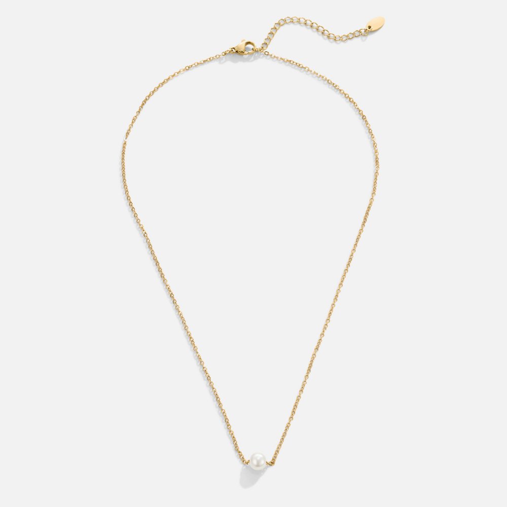Elegante Solitaire-Halskette mit Goldperle - Klassiker und Stil vereint