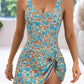 Dames Bikinibroekje - Fitted Top met V-hals - Overrok met strik aan de zijkant - Elastisch stof