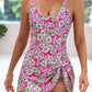 Dames Bikinibroekje - Fitted Top met V-hals - Overrok met strik aan de zijkant - Elastisch stof